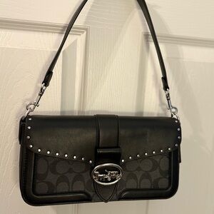 Coach Black Silver Studded Shoulder Bag